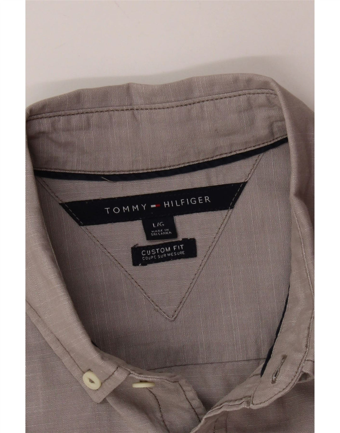 TOMMY HILFIGER Chemise à manches courtes pour homme, coupe personnalisée, grand gris