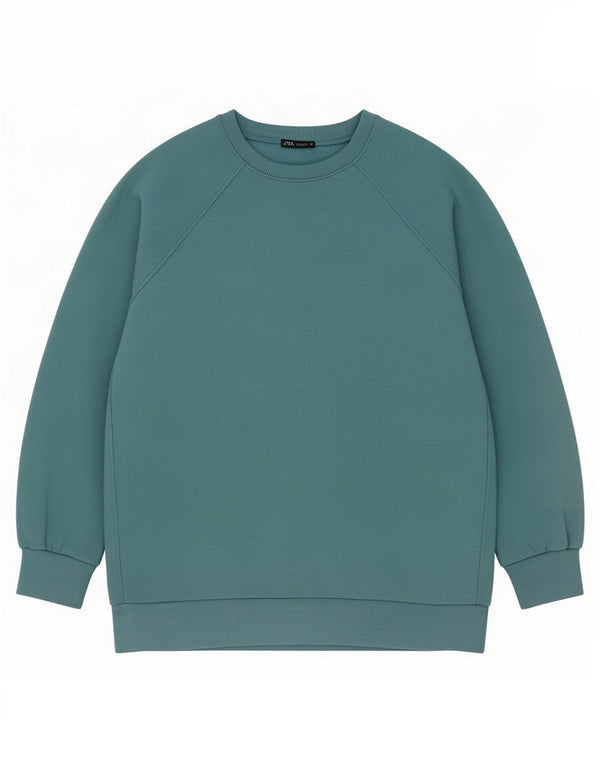 Zara Sweat-shirt surdimensionné pour femme UK 14 Bleu moyen