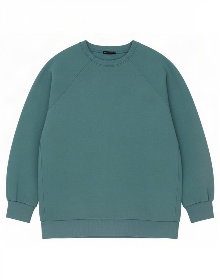 Zara Sweat-shirt surdimensionné pour femme UK 14 Bleu moyen