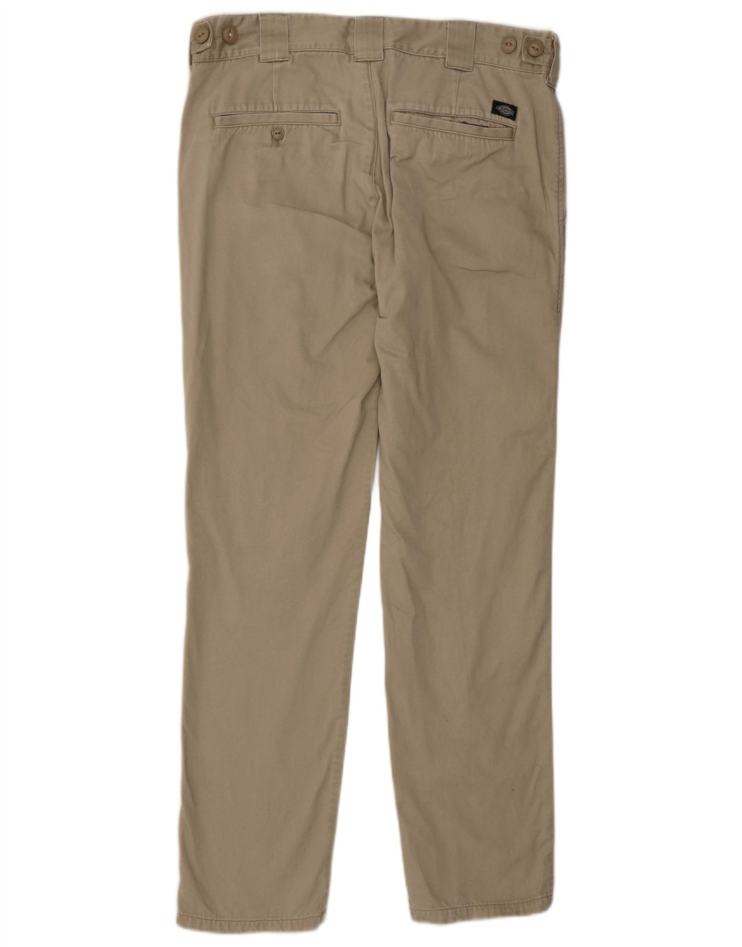DICKIES Mens Slim Chino Trousers W32 L2  Beige Cotton