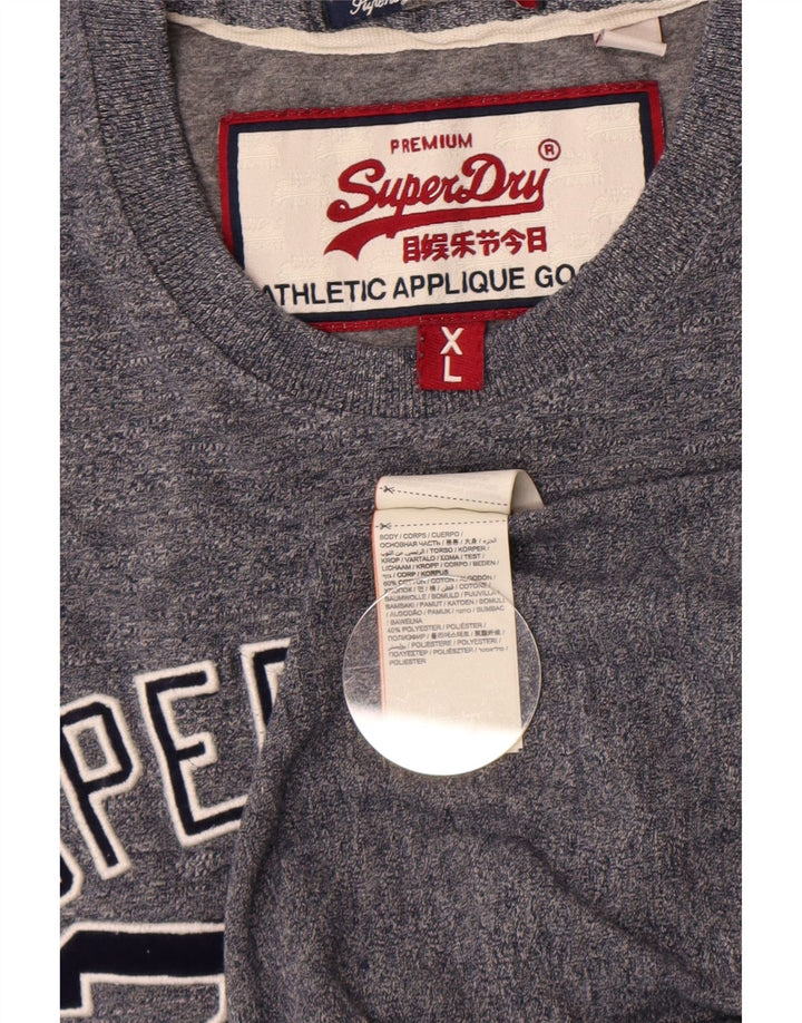 Superdry T-Shirt Graphique Top XL Gris Coton Homme