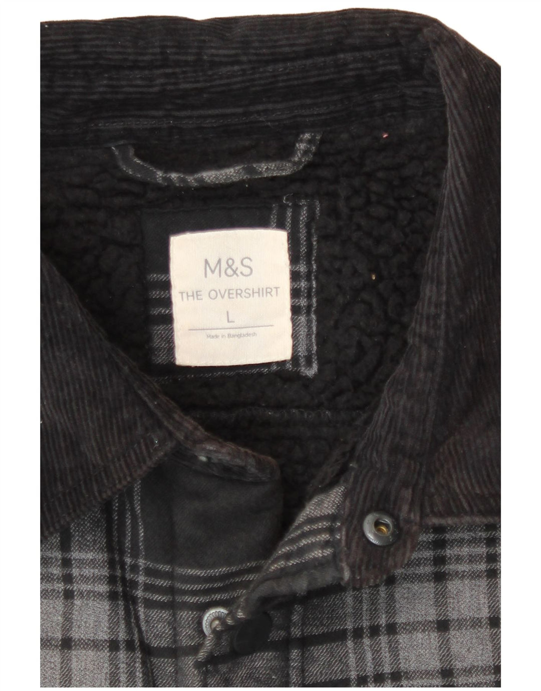 Marks & Spencer Chemise en flanelle Lumberjack pour hommes, grand coton à carreaux gris