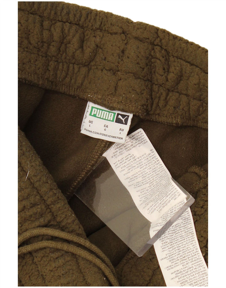 Puma Pantalon de survêtement en polaire pour homme Kaki Large Polyester