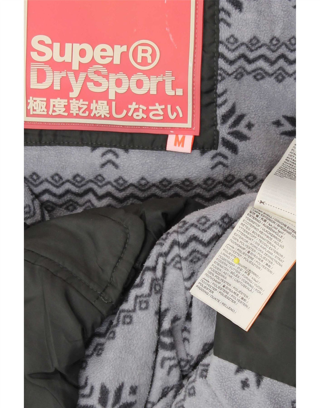 Superdry Veste matelassée à capuche pour femme UK 14 Gris moyen Polyester