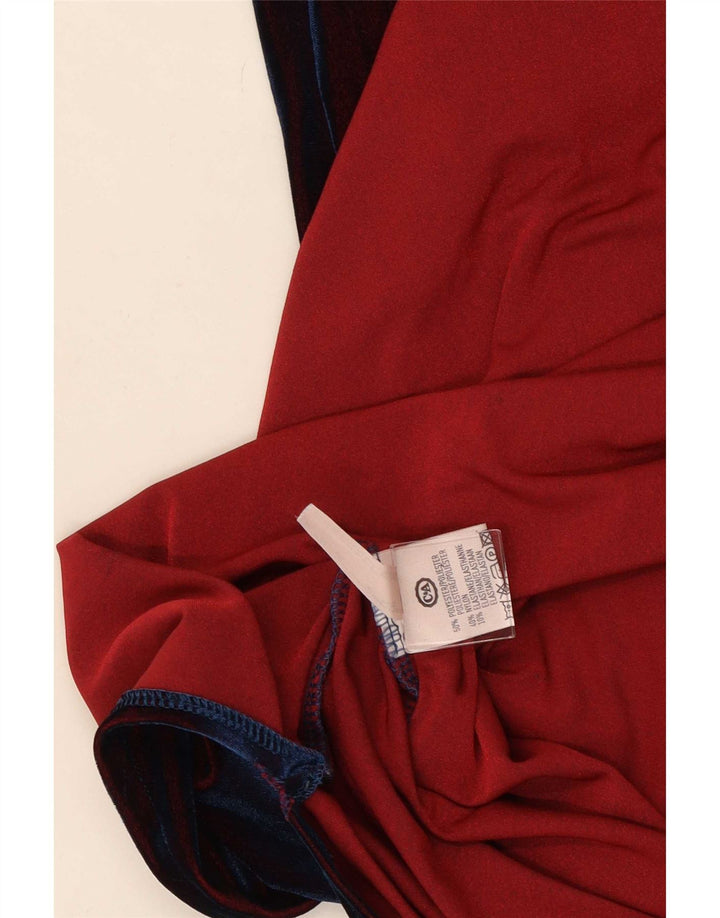 CLOCK HOUSE Robe longue sans manches pour femme UK 12 Polyester rouge moyen