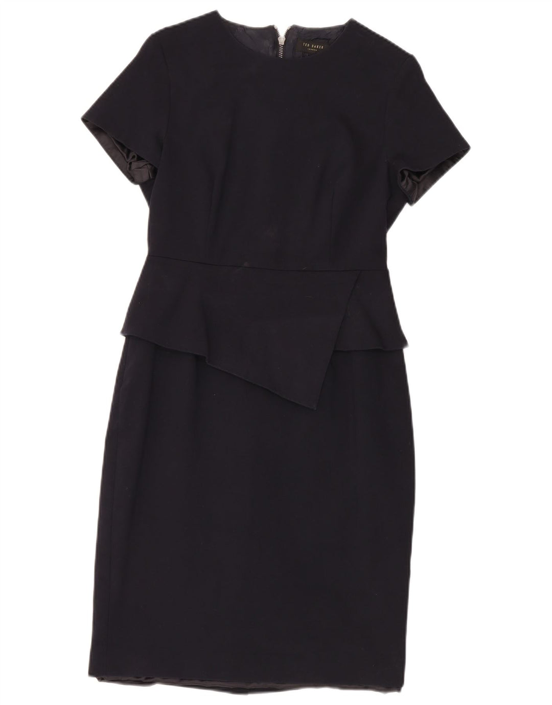 Ted Baker Robe péplum pour femme Taille 2 Petit Bleu marine Coton