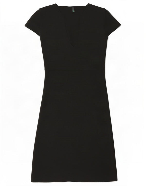 Benetton Robe pull à manches courtes pour femme UK 8 Small Noir