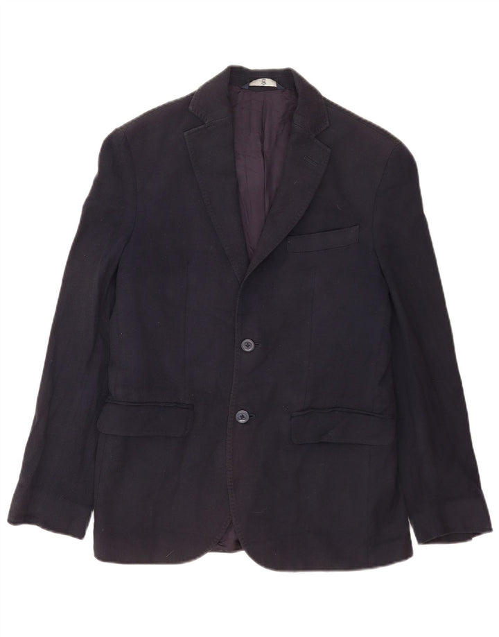 Massimo Dutti Veste Blazer 2 Boutons Homme EU 46 Petit Bleu Marine Coton