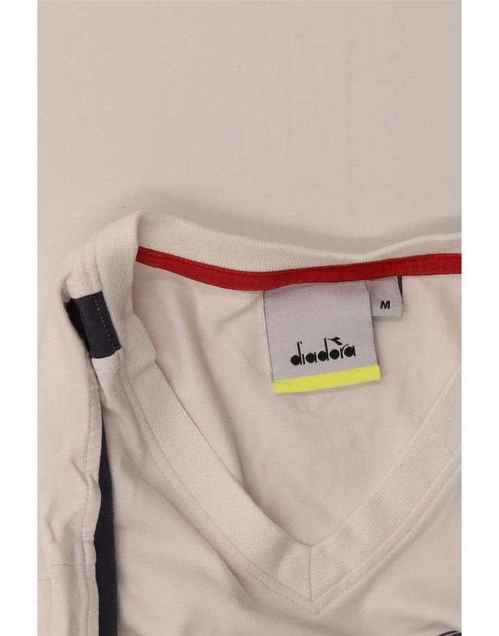 DIADORA T-Shirt Graphique Homme Blanc Moyen Colourblock