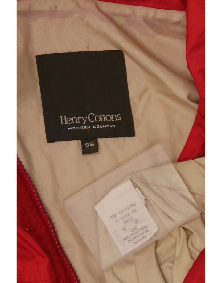 HENRY COTTONS Veste de Pluie à Capuche Homme IT 56 3XL Rouge Polyamide