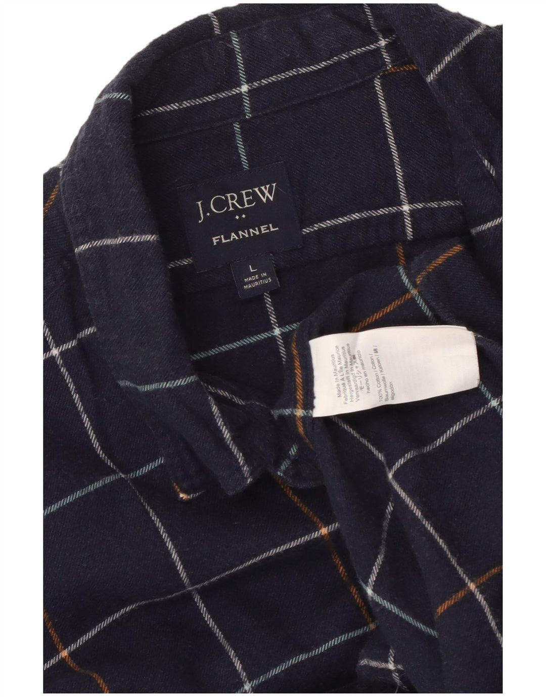 J. Crew Chemise en flanelle pour homme en coton à carreaux bleu marine