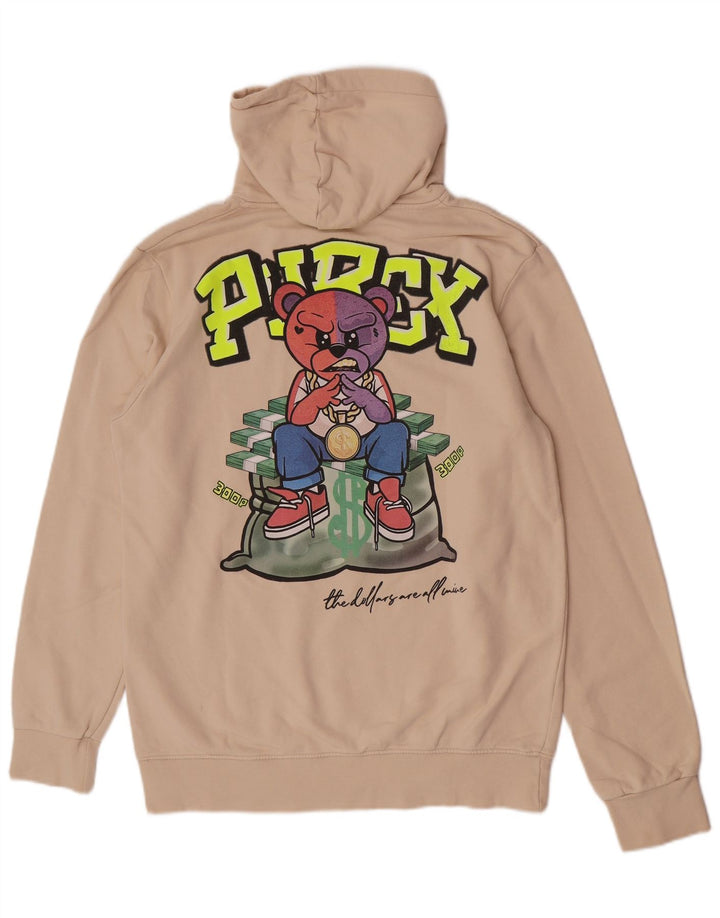 Pyrex Pull à capuche graphique pour homme XL en coton beige