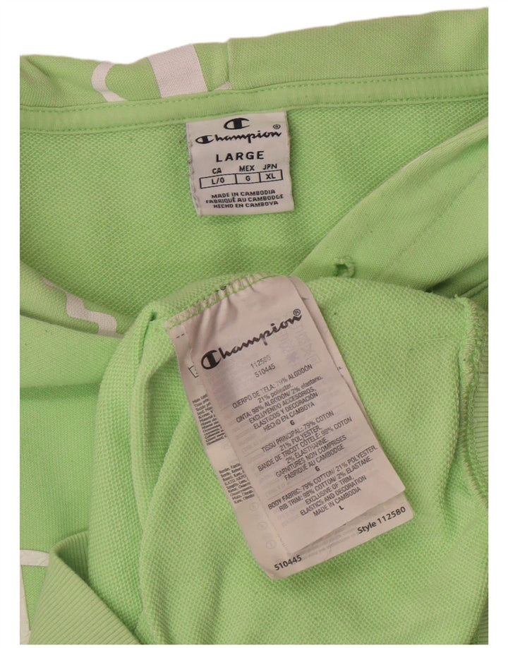CHAMPION Pull à capuche graphique pour femme UK 16 Grand coton vert