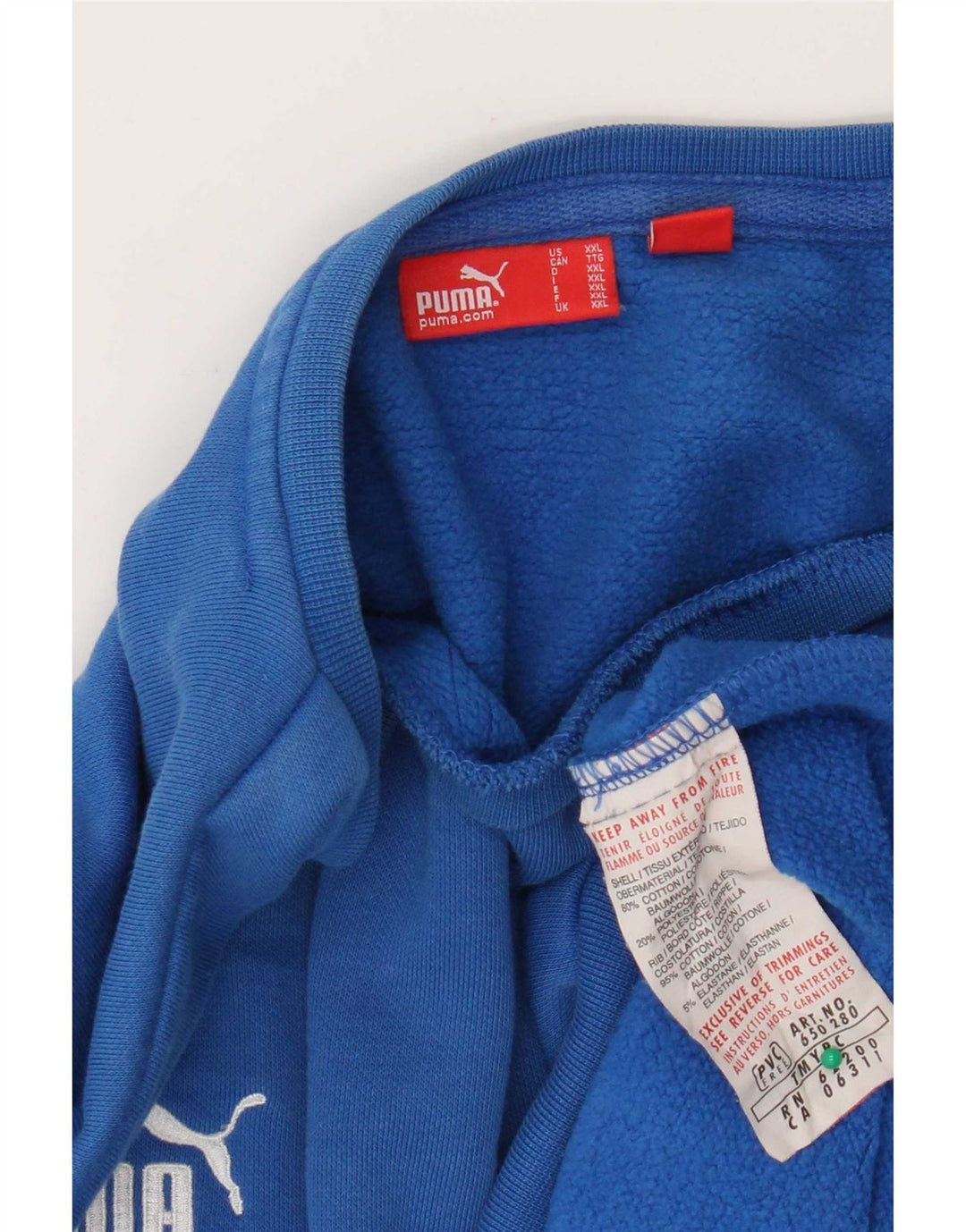 Puma Sweat-shirt pour homme en coton color block Bleu 2XL