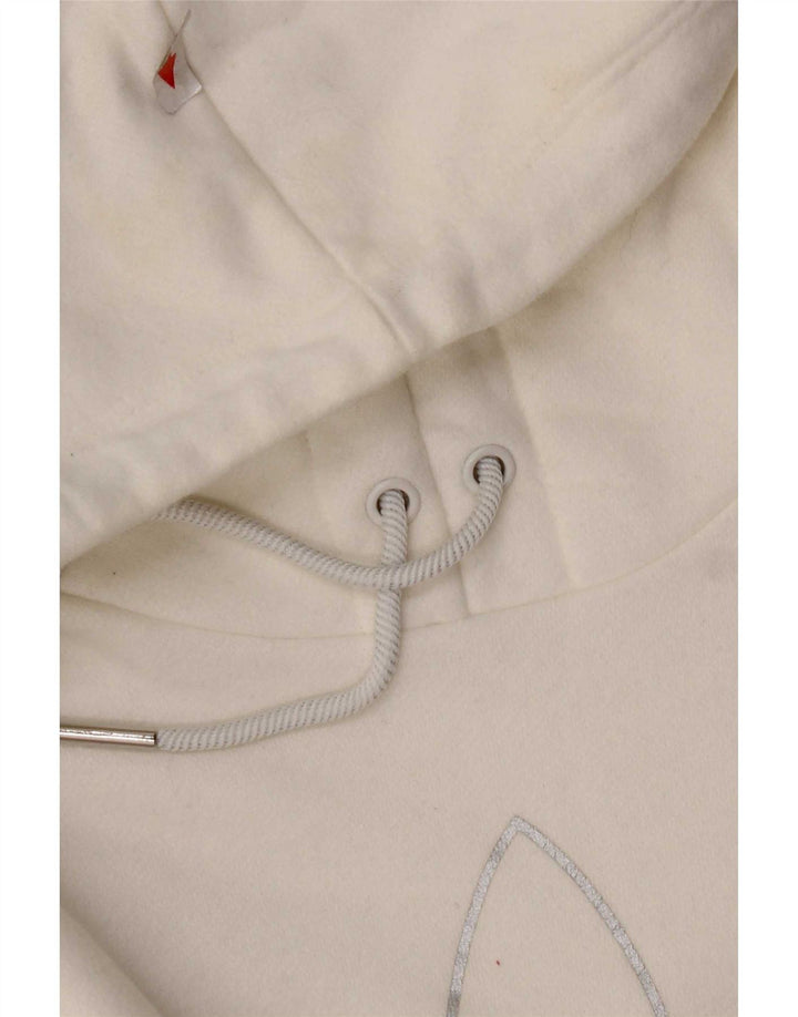 Adidas Pull à capuche graphique pour femme IT 44 Blanc moyen