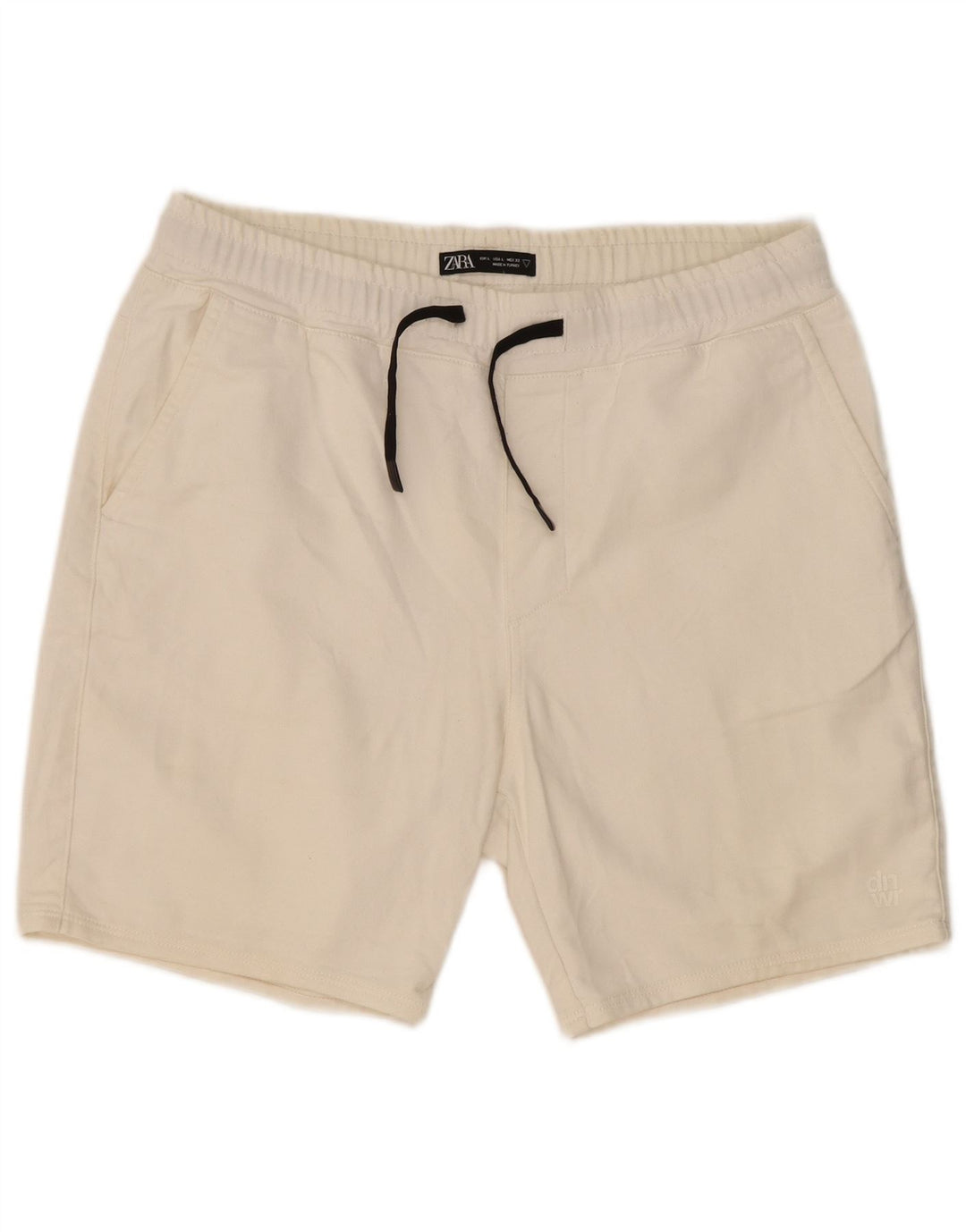 Zara Short de sport pour homme en coton blanc cassé