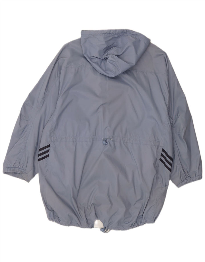 ADIDAS Imperméable surdimensionné à capuche pour femme UK 12 Bleu moyen Polyamide