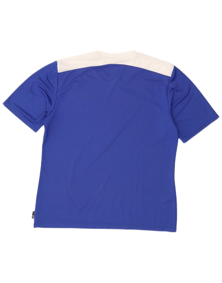 ADIDAS Mens Climalite T-Shirt Top Large Blue Colourblock Polyester