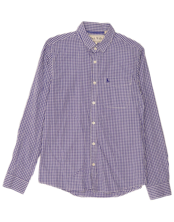 Jack Wills Chemise classique pour homme en coton vichy bleu petit
