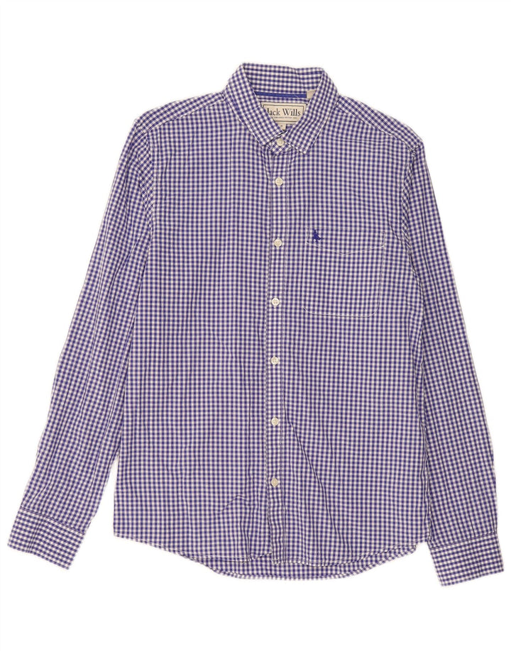 Jack Wills Chemise classique pour homme en coton vichy bleu petit