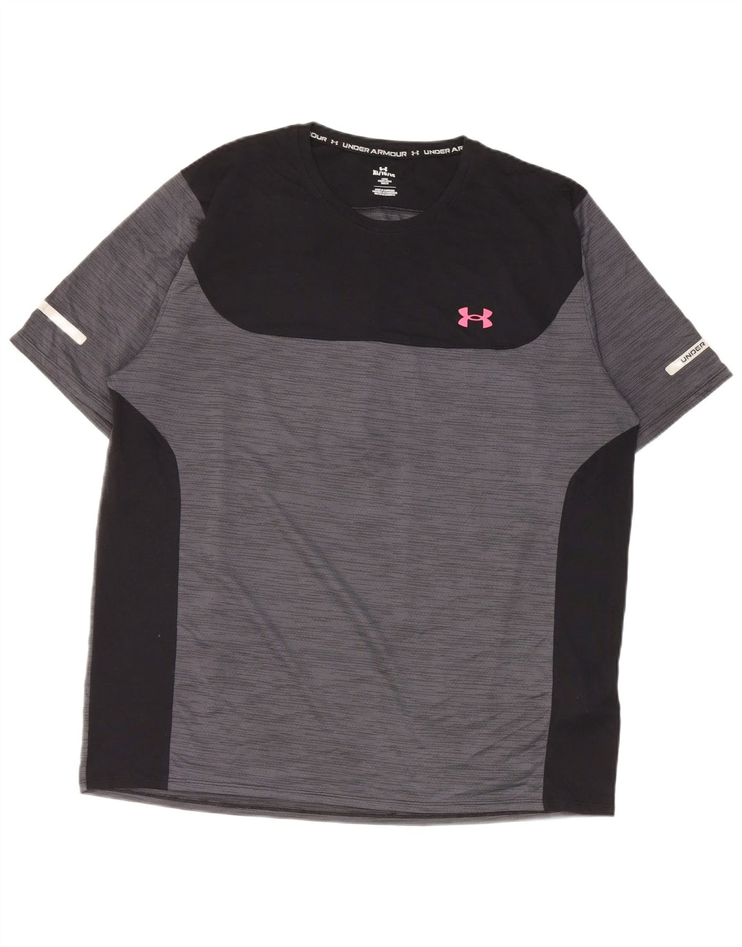 Under Armour T-Shirt Homme Top XL Gris Colorblock Polyester