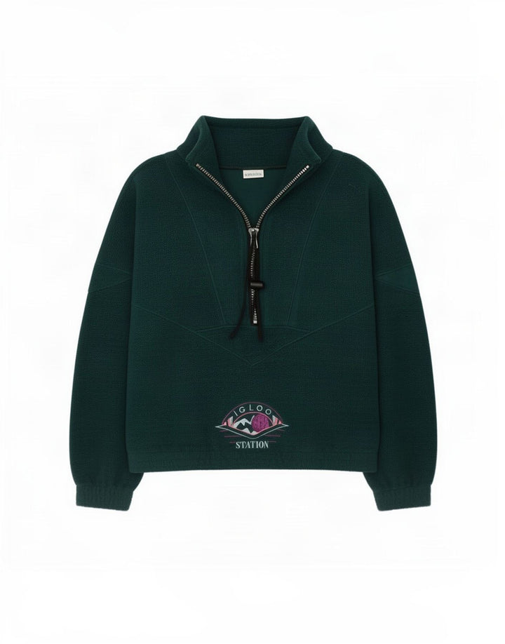 Gabor Pull Polaire Col Zippé Homme Vert Moyen