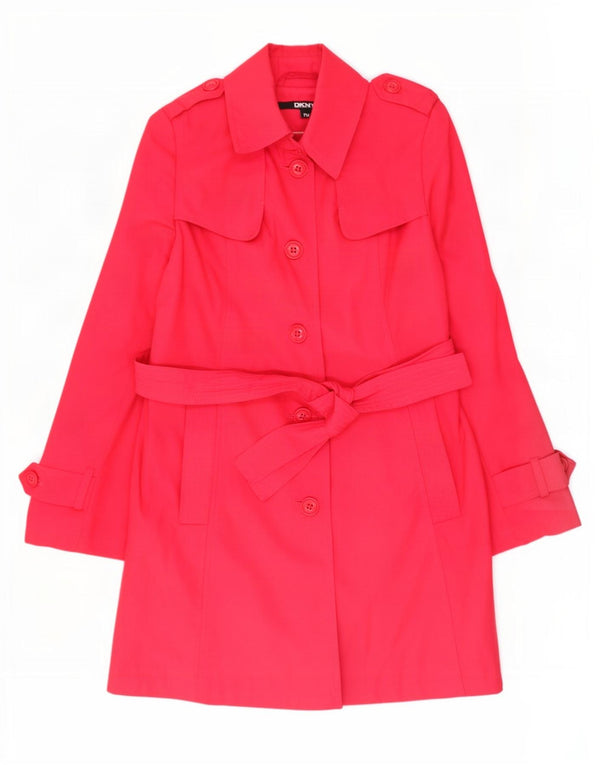 Dkny Trench Coat Femme UK 14 Coton Rose Moyen