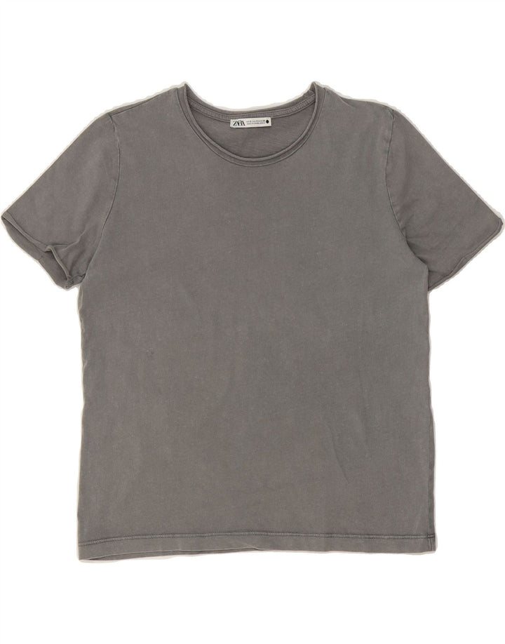 ZARA Womens Oversized T-Shirt Top UK 10 Small Grey Vintage Zara and Second-Hand Zara from Messina Hembry 
