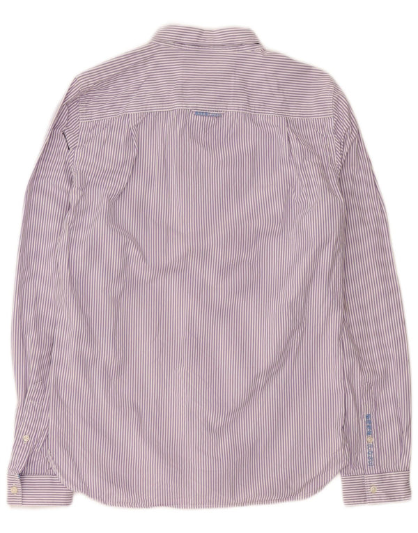 Superdry Chemise Homme Violet Moyen À Fines Rayures En Coton