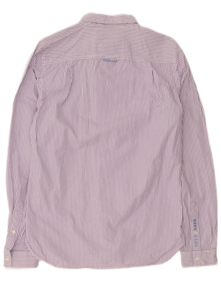 Superdry Chemise Homme Violet Moyen À Fines Rayures En Coton