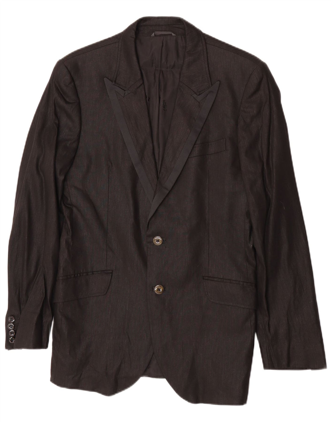 Versace Veste blazer à 2 boutons pour homme IT 48 en lin noir moyen classique