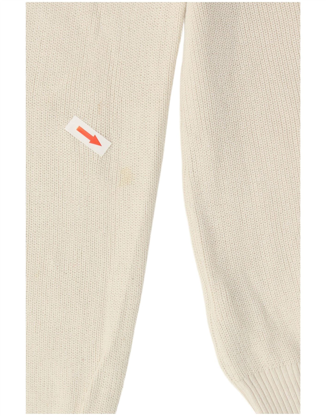 Guess Pull graphique à col rond pour femme UK 8 Petit coton blanc