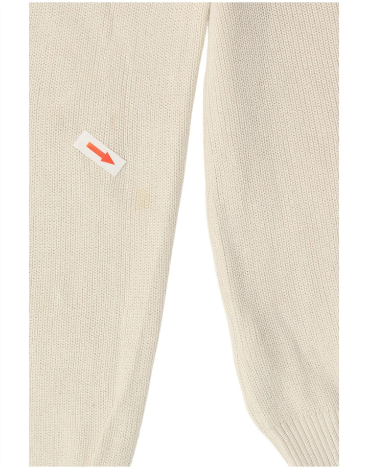 Guess Pull graphique à col rond pour femme UK 8 Petit coton blanc