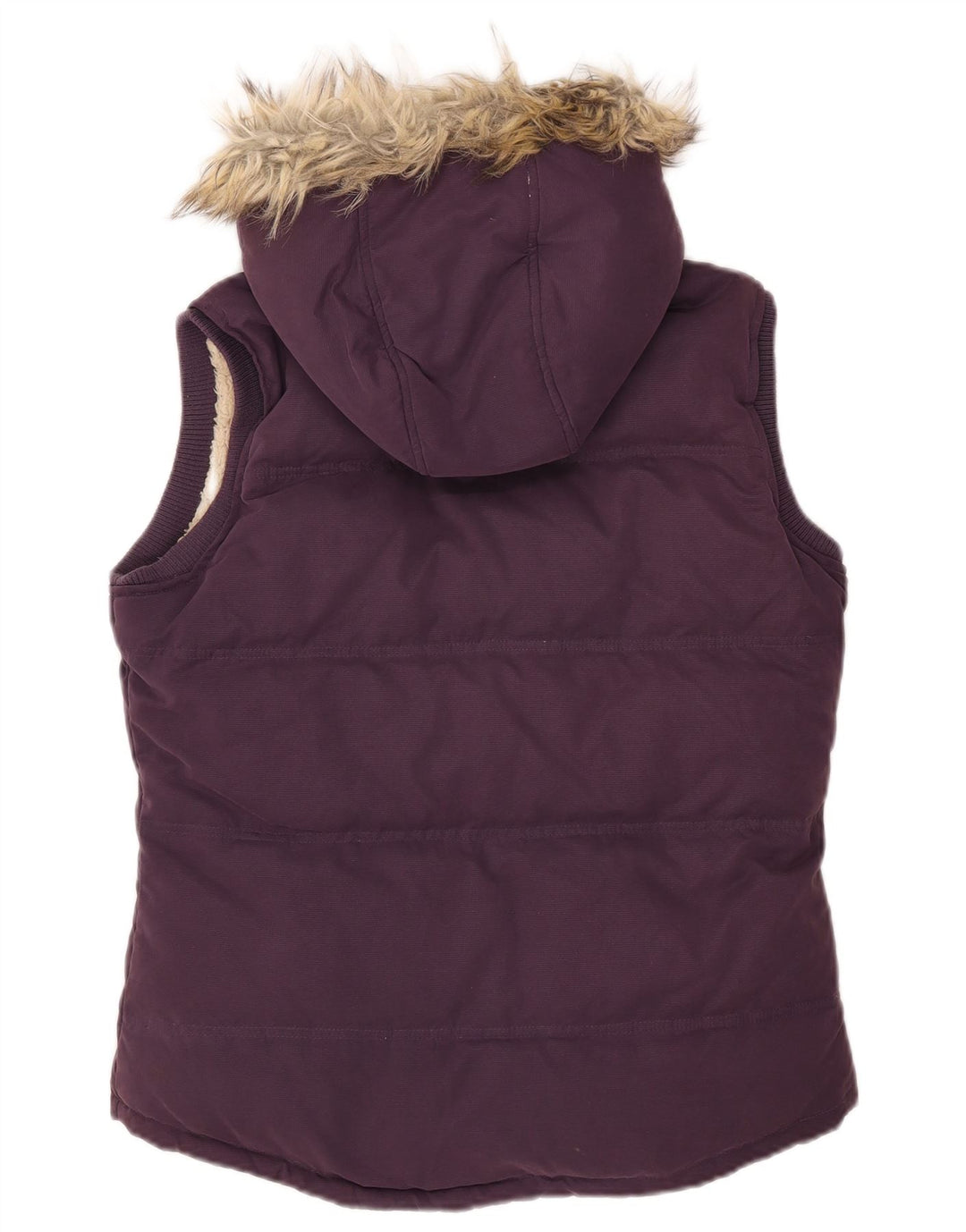 Fat Face Gilet rembourré à capuche pour femme UK 12 Violet moyen Polyester
