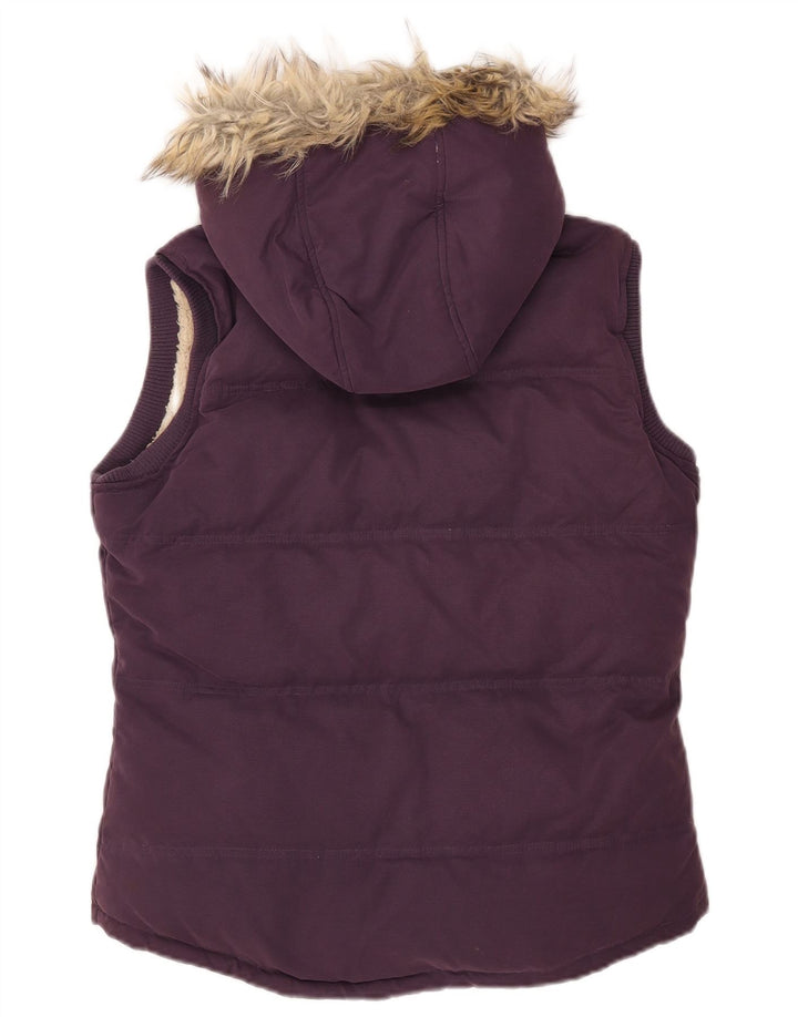 Fat Face Gilet rembourré à capuche pour femme UK 12 Violet moyen Polyester