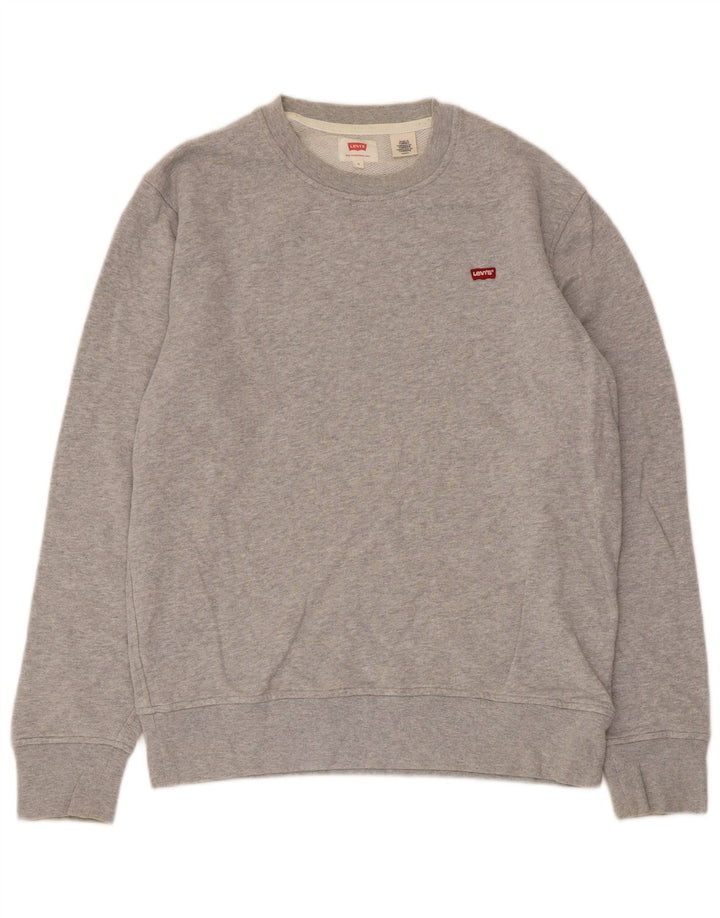 Levi's Sweatshirt Jumper Small Homme Gris Moucheté Coton