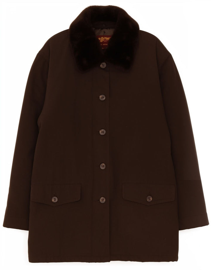Blu Nauta Manteau pour femme UK 40 Large Marron Coton