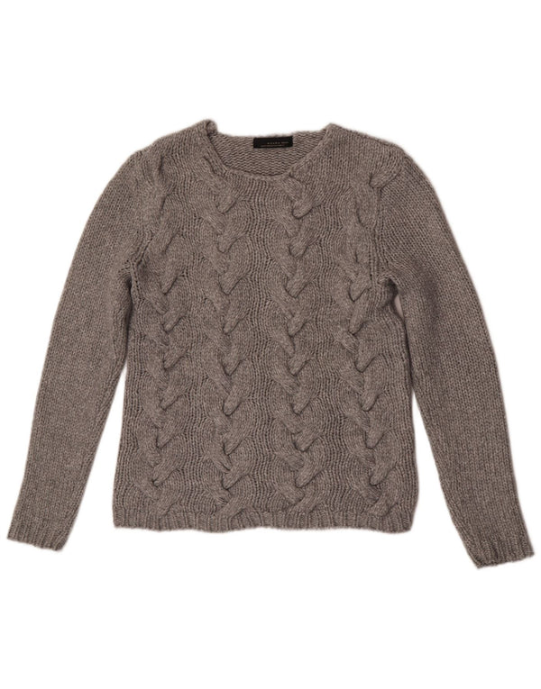 Zara Pull à col rond pour homme en nylon gris Large