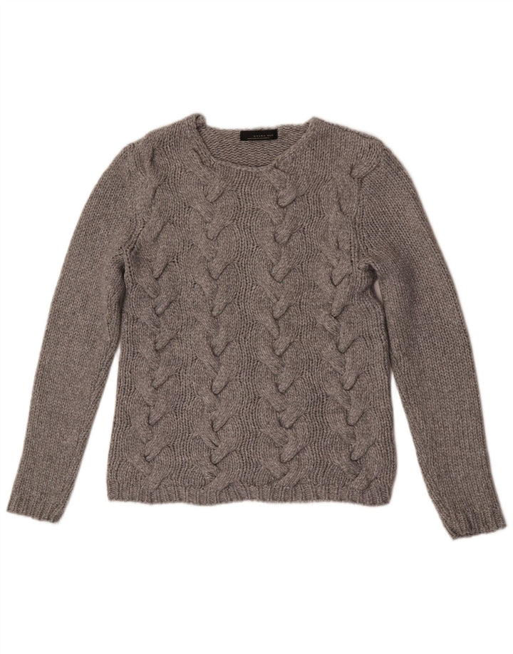 Zara Pull à col rond pour homme en nylon gris Large