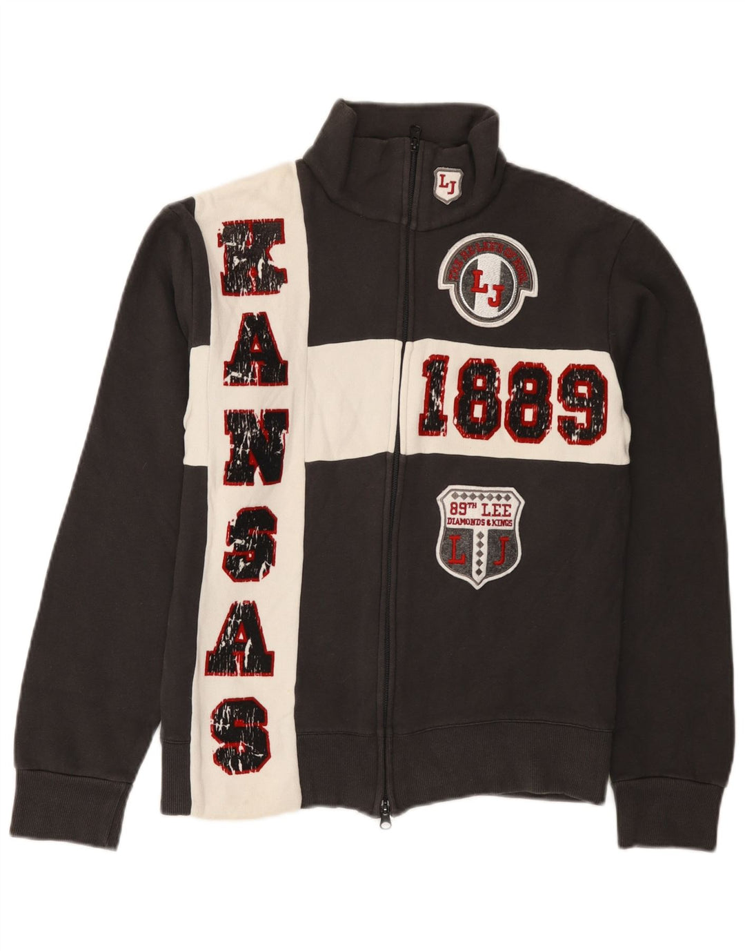 Lee Femmes Kansas Survêtement Top Veste UK 12 Gris Moyen Colorblock