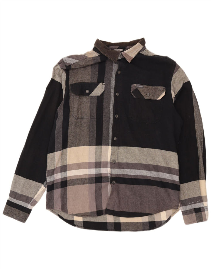 Columbia Chemise en flanelle pour homme en coton à carreaux Marron Large
