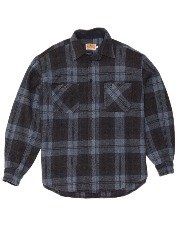 Conte of Florence Surchemise Homme XL Bleu Carreaux Laine