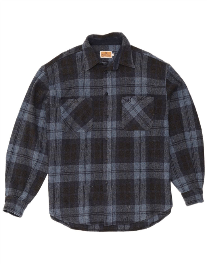 Conte of Florence Surchemise Homme XL Bleu Carreaux Laine