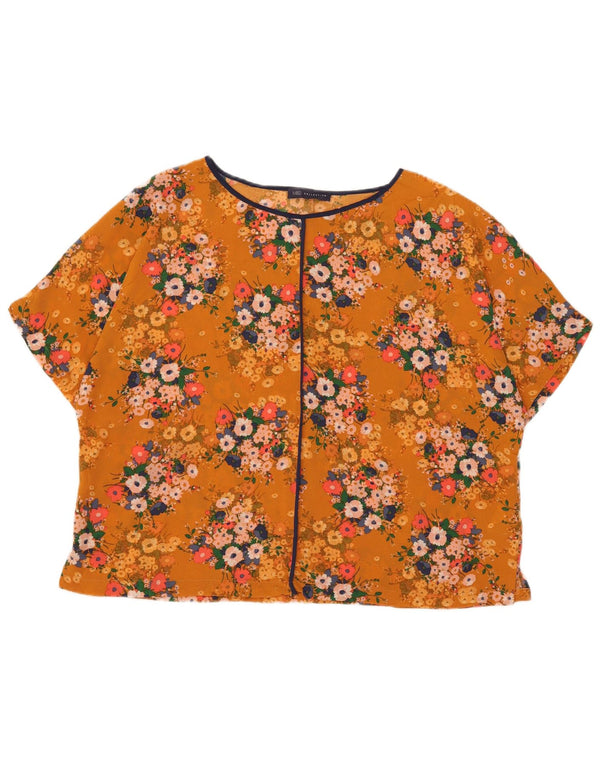 Marks & Spencer Chemisier surdimensionné pour femme UK 18 XL Orange Floral