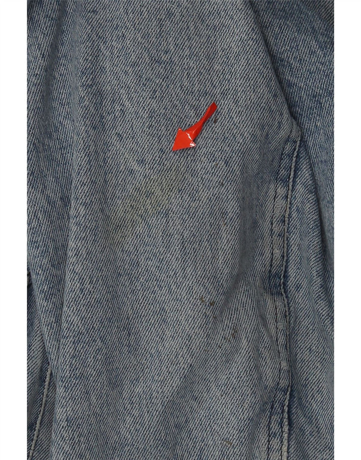 Sisley Veste Sherpa en jean pour homme UK 40 Large Bleu Coton