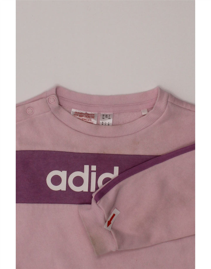 ADIDAS Sweat-shirt graphique pour bébé fille 9-12 mois Rose Colourblock