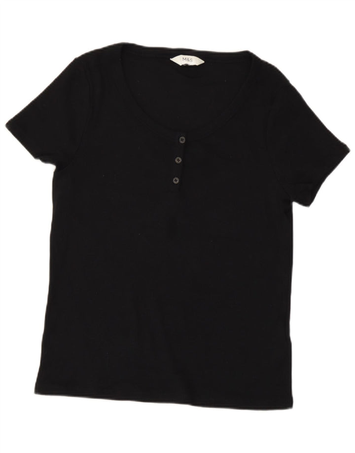 Marks & Spencer T-shirt pour femme en coton noir moyen UK 44