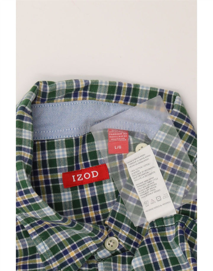 IZOD Chemise Homme Grand Carreau Vert Coton