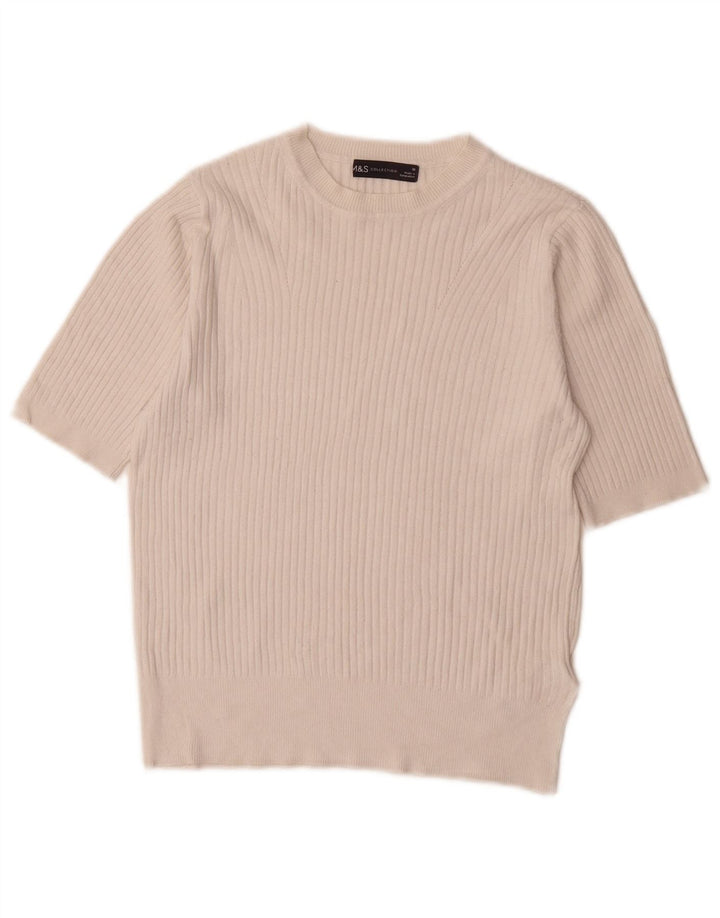 Marks & Spencer Pull col bateau pour femme UK 10 Petit Blanc