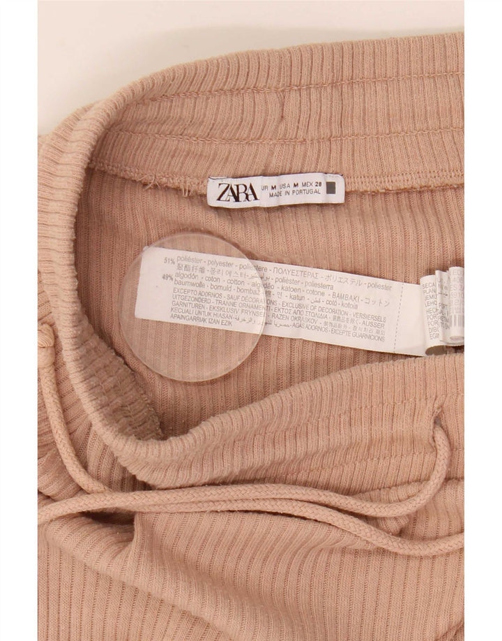 Zara Femme Jupe Midi Taille Haute Moyen W28 Rose Polyester
